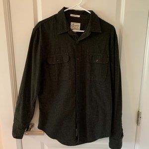 Mens Forest Green Button Down Size M